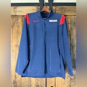 Nike Navy Pullover with White Swoosh Gonzaga jacket